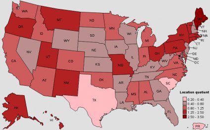 Concentration of jobs and